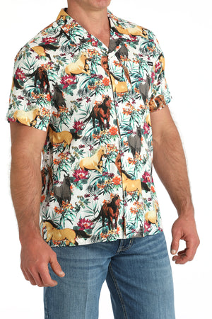 CINCH Men's Camp Hawaiian Short Sleeve Button-Down Western Shirt