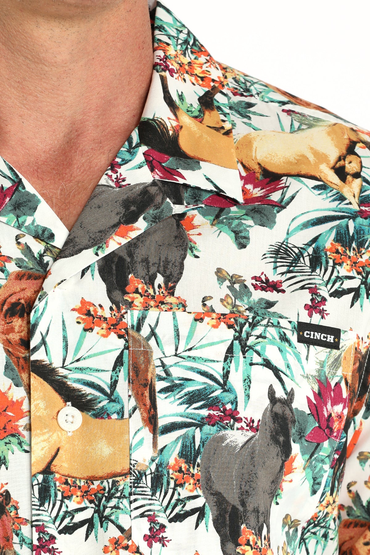 CINCH Men's Camp Hawaiian Short Sleeve Button-Down Western Shirt