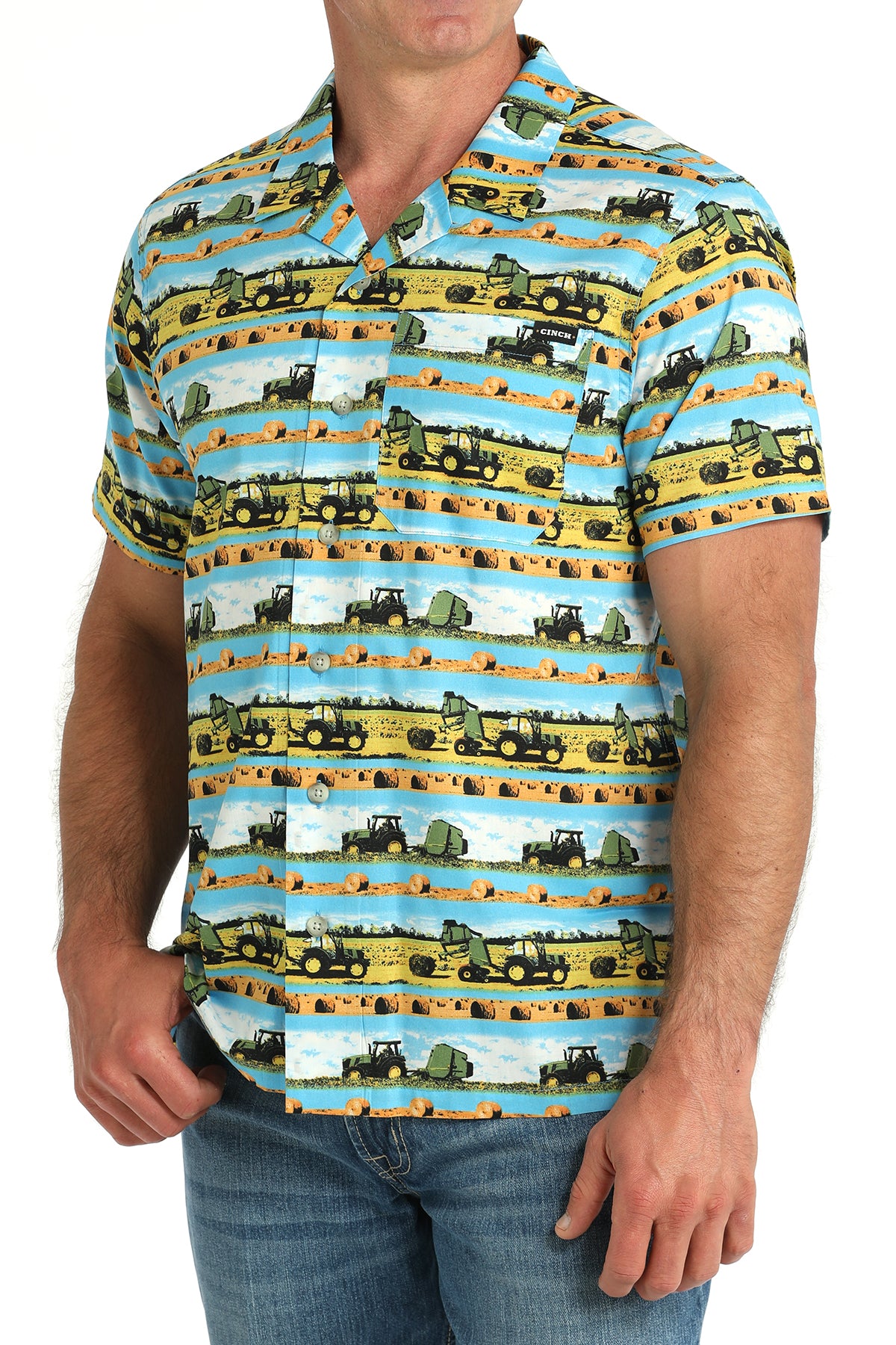 CINCH Men's Camp Hawaiian Short Sleeve Button-Down Western Shirt