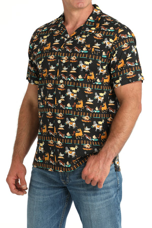 CINCH Men's Camp Hawaiian Short Sleeve Button-Down Western Shirt