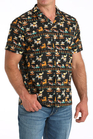 CINCH Men's Camp Hawaiian Short Sleeve Button-Down Western Shirt