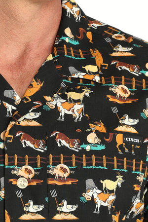 CINCH Men's Camp Hawaiian Short Sleeve Button-Down Western Shirt