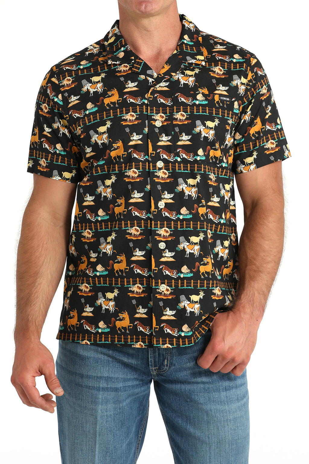 CINCH Men's Camp Hawaiian Short Sleeve Button-Down Western Shirt