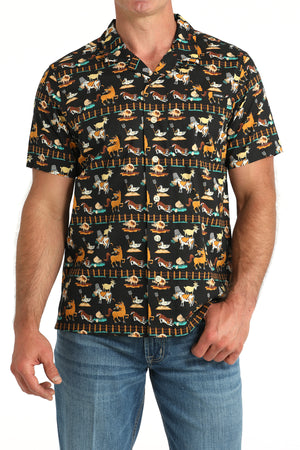 CINCH Men's Camp Hawaiian Short Sleeve Button-Down Western Shirt