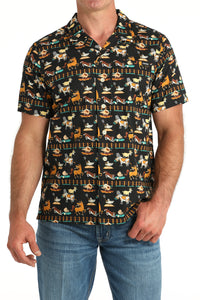 CINCH Men's Camp Hawaiian Short Sleeve Button-Down Western Shirt