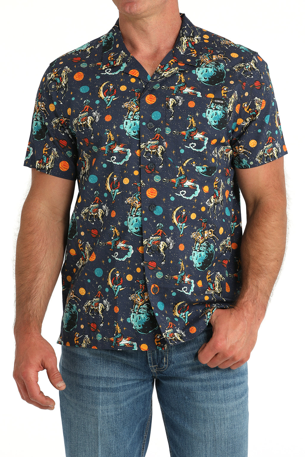 CINCH Men's Camp Hawaiian Short Sleeve Button-Down Western Shirt