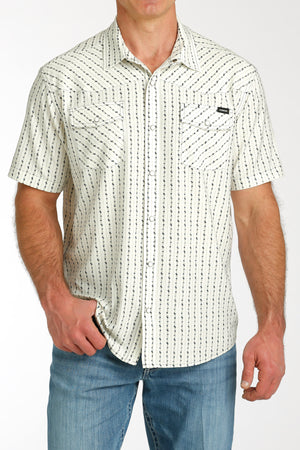 CINCH Men's Cream Camp Short Sleeve Button-Down Western Shirt