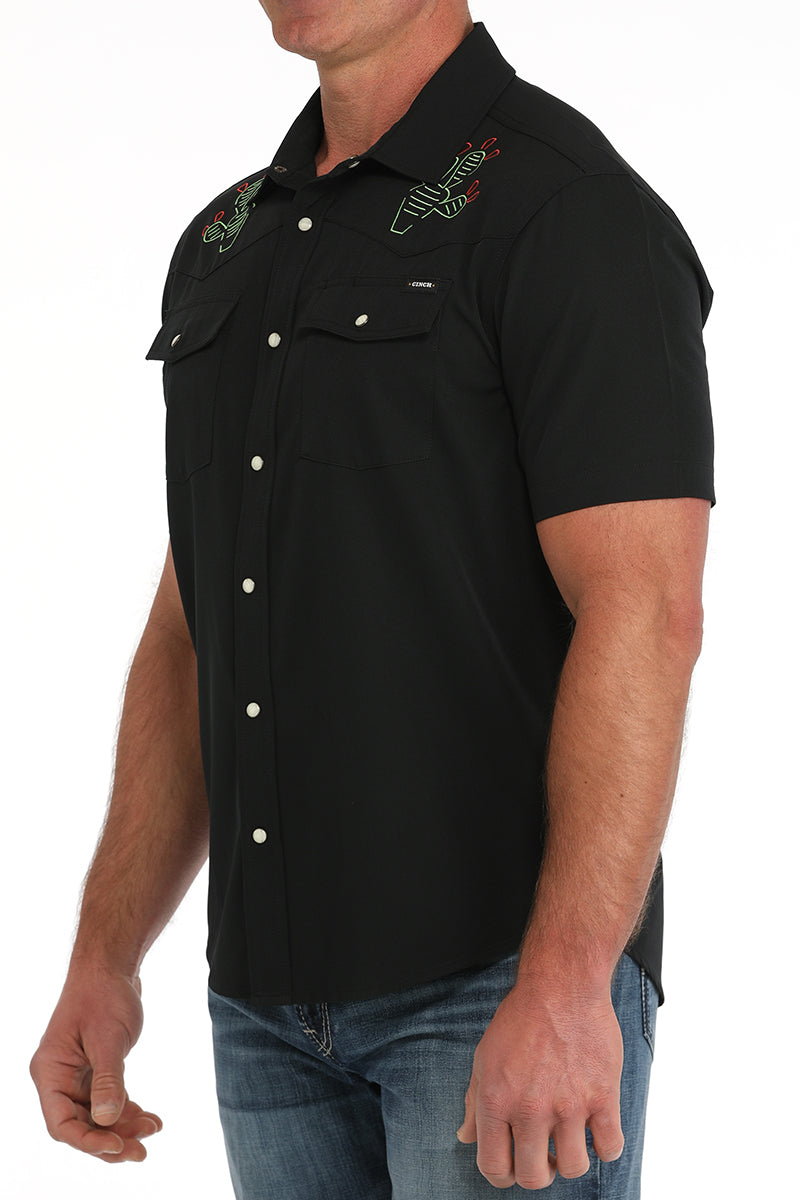 CINCH Men's Black Camp Shirt