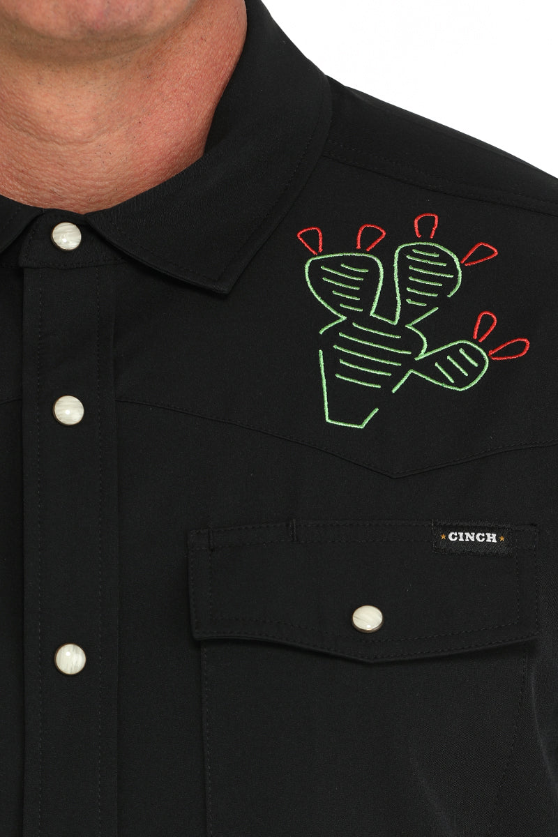 CINCH Men's Black Camp Shirt