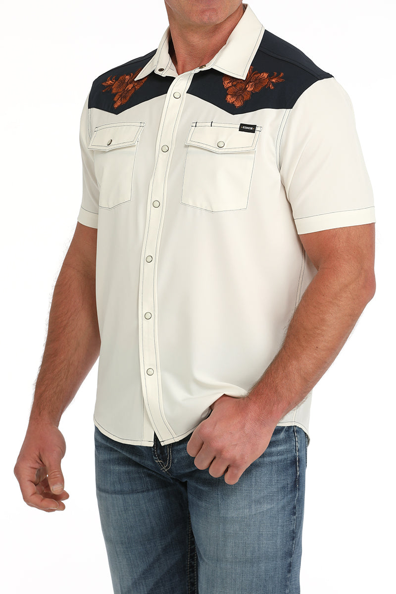 CINCH Men's Cream S/S Camp Shirt