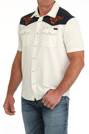 CINCH Men's Cream S/S Camp Shirt