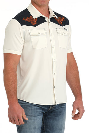 CINCH Men's Cream S/S Camp Shirt