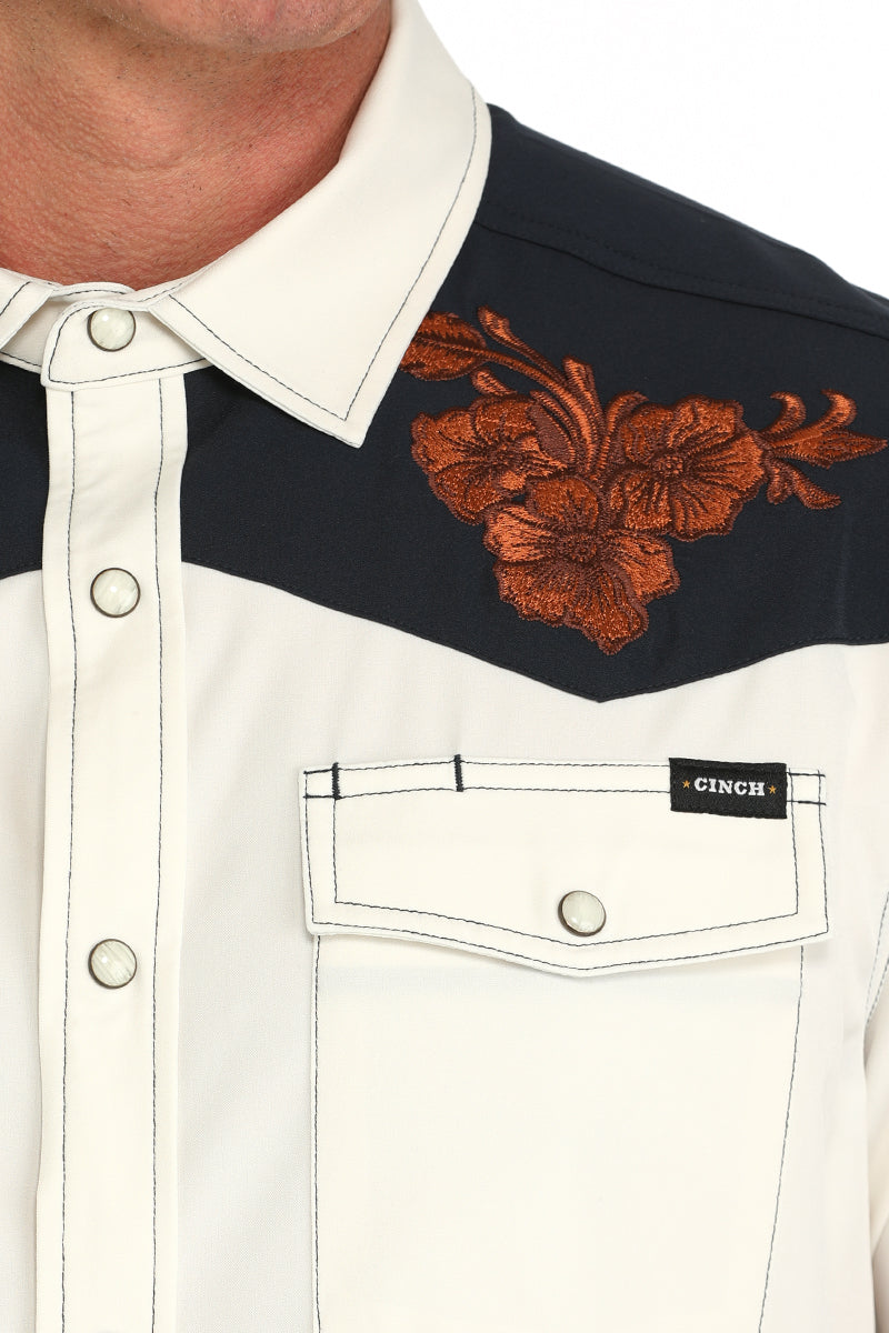 CINCH Men's Cream S/S Camp Shirt