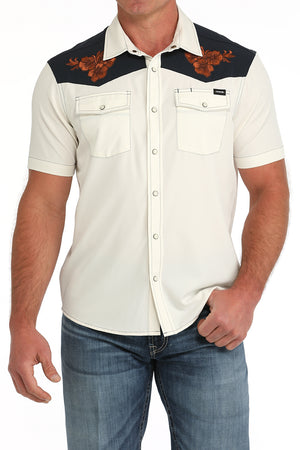 CINCH Men's Cream S/S Camp Shirt