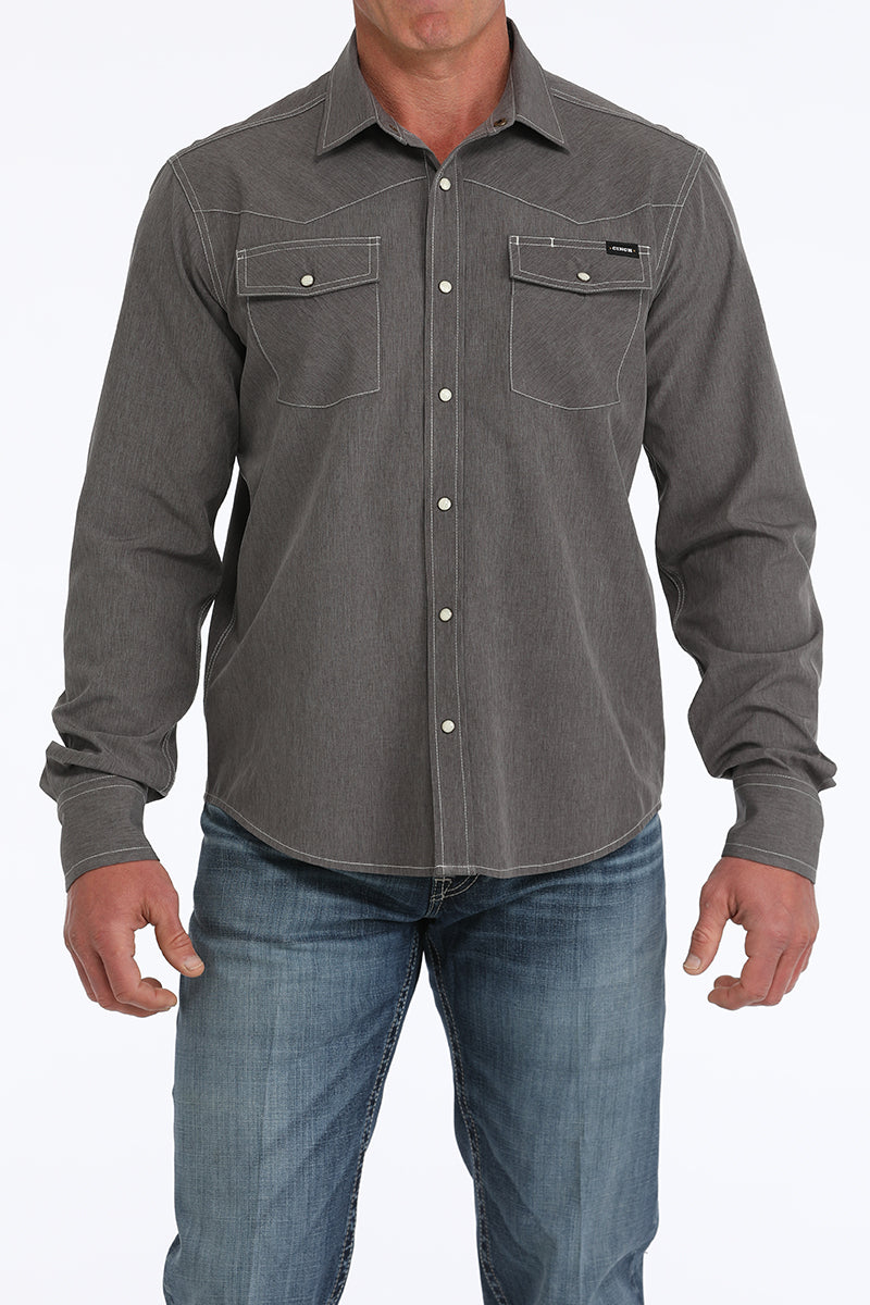 CINCH Men's Camp Long Sleeve Button-Down Western Shirt