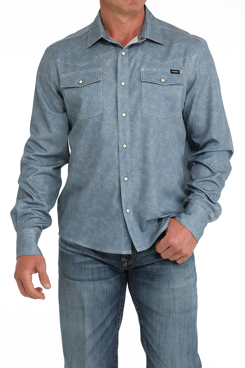 CINCH Men's Camp Long Sleeve Button-Down Western Shirt