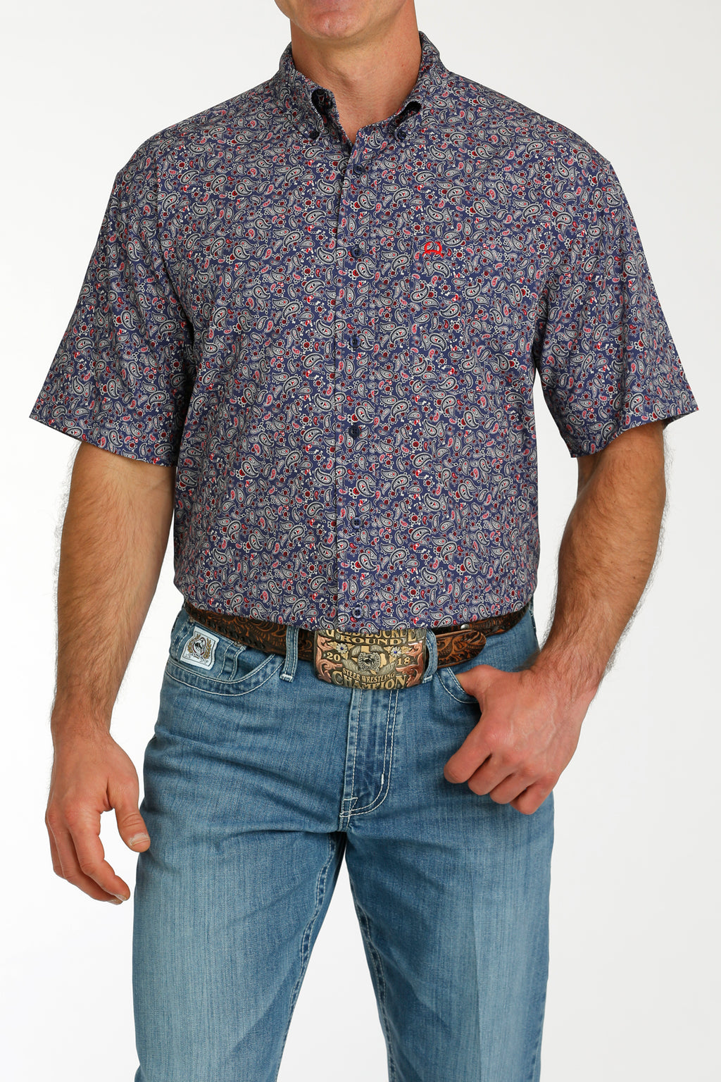 CINCH Men's Navy ARENAFLEX Button-Down Western Shirt