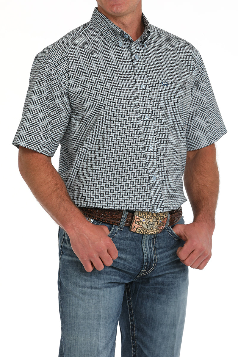 CINCH Men's Light Blue ARENAFLEX Button-Down Western Shirt