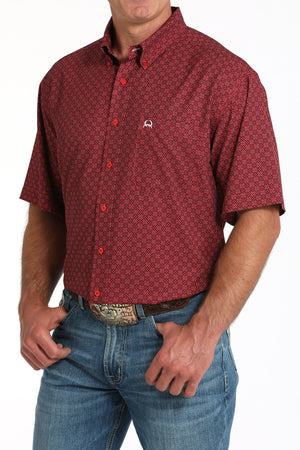 CINCH Men's Red ARENAFLEX Button-Down Western Shirt