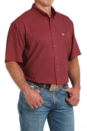 CINCH Men's Red ARENAFLEX Button-Down Western Shirt