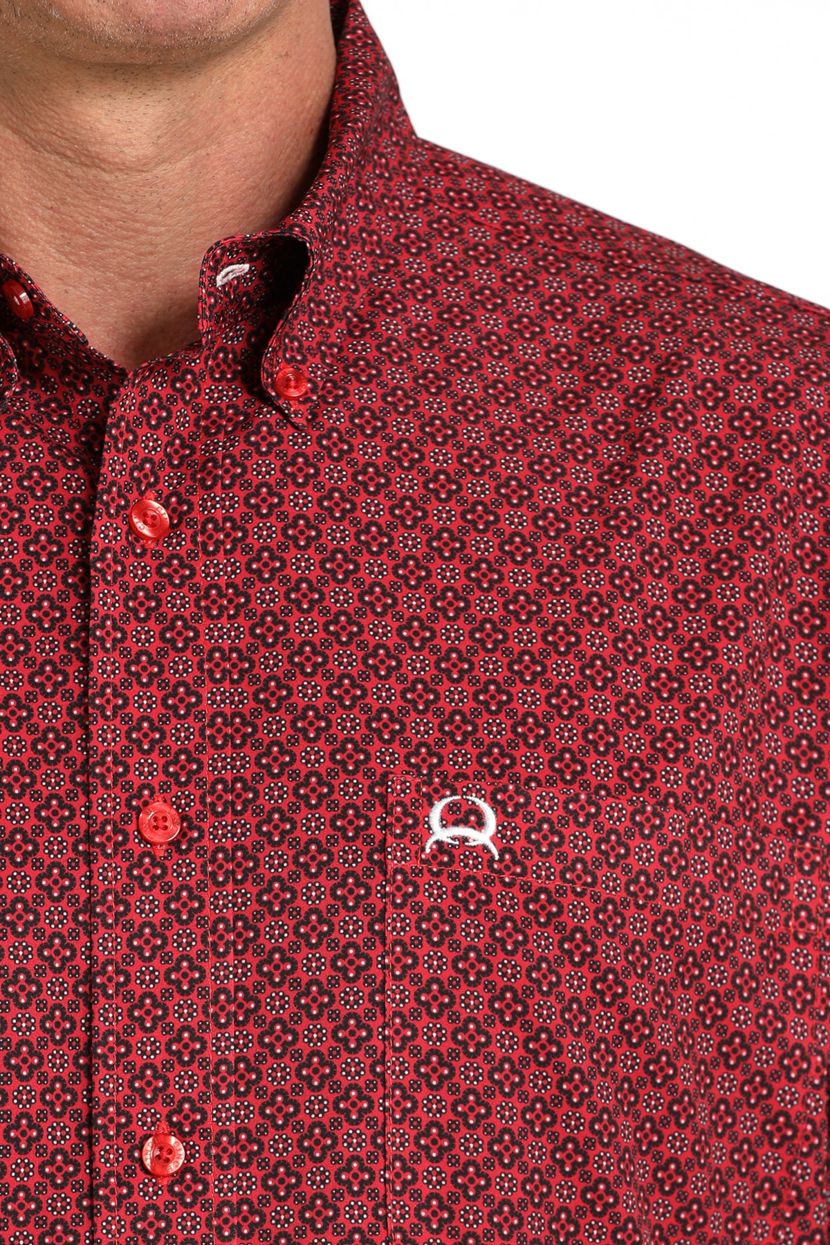 CINCH Men's Red ARENAFLEX Button-Down Western Shirt