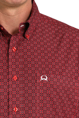 CINCH Men's Red ARENAFLEX Button-Down Western Shirt