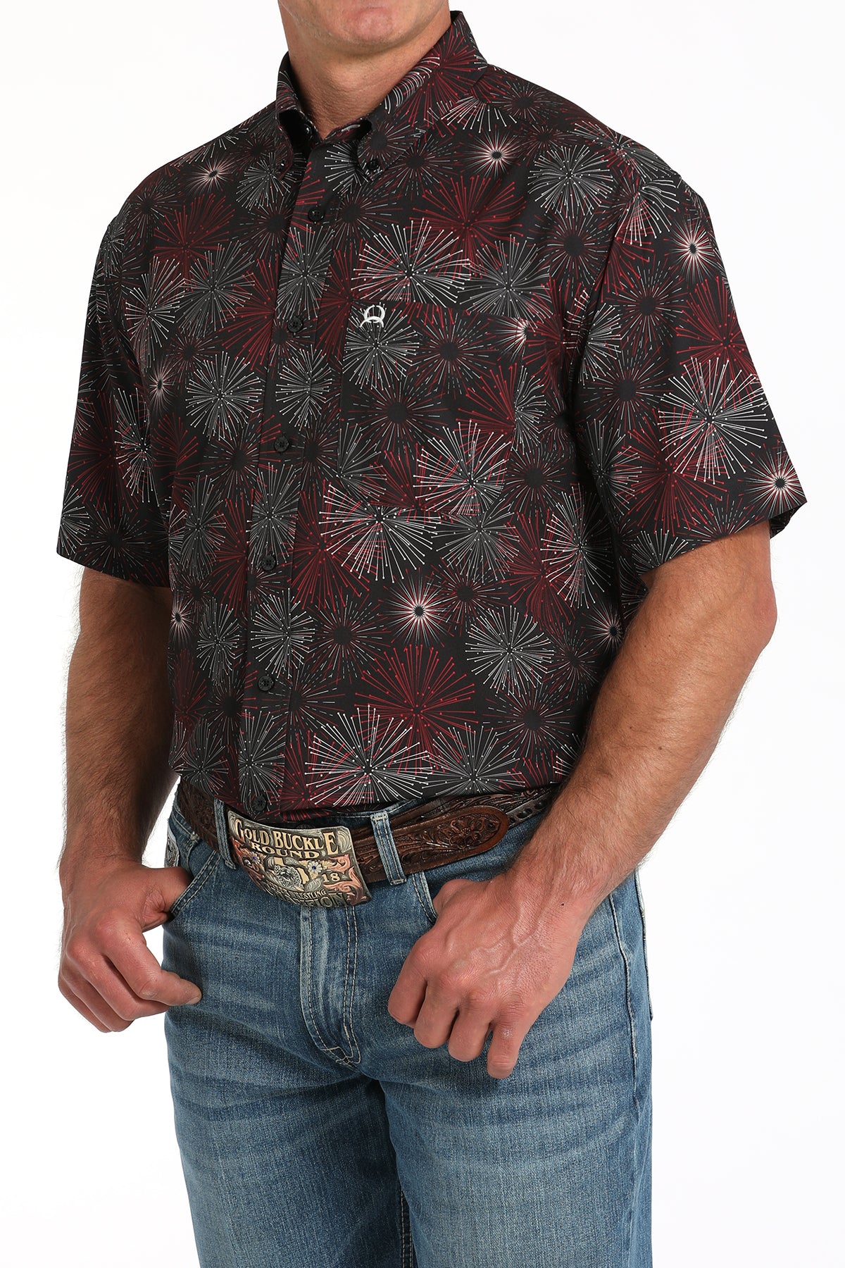 CINCH Men's Black S/S ARENAFLEX Button-Down Western Shirt