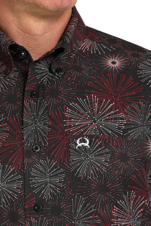 CINCH Men's Black S/S ARENAFLEX Button-Down Western Shirt