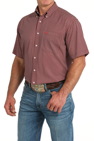 CINCH Men's Burgundy ARENAFLEX Button-Down Western Shirt