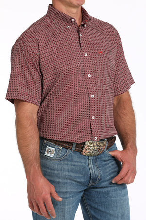 CINCH Men's Burgundy ARENAFLEX Button-Down Western Shirt