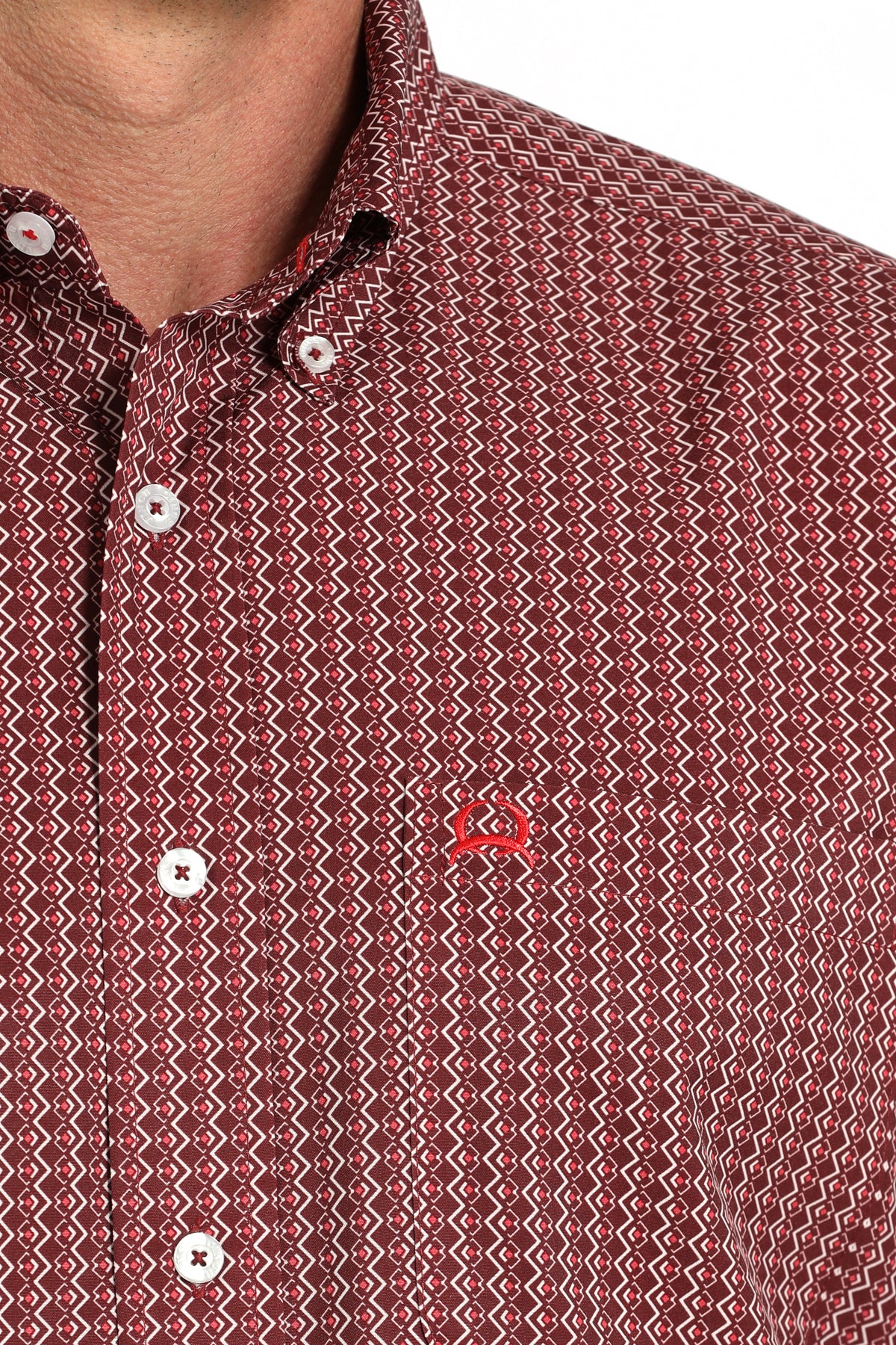 CINCH Men's Burgundy ARENAFLEX Button-Down Western Shirt