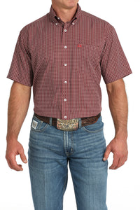 CINCH Men's Burgundy ARENAFLEX Button-Down Western Shirt
