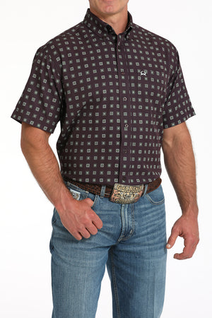CINCH Men's Purple S/S ARENAFLEX Button-Down Western Shirt