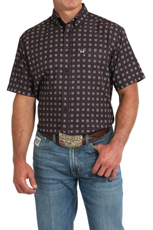 CINCH Men's Purple S/S ARENAFLEX Button-Down Western Shirt
