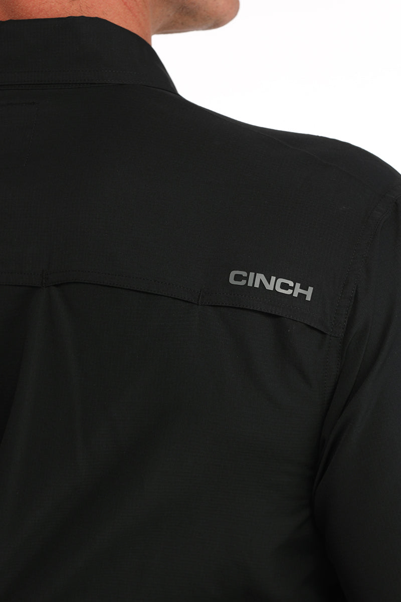 CINCH Men's Solid Black ARENAFLEX Button-Down Western Shirt