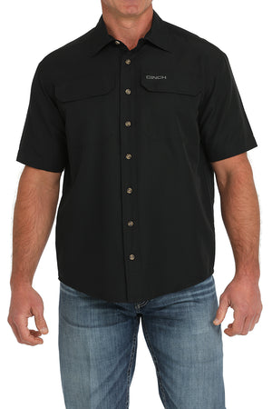 CINCH Men's Solid Black ARENAFLEX Button-Down Western Shirt