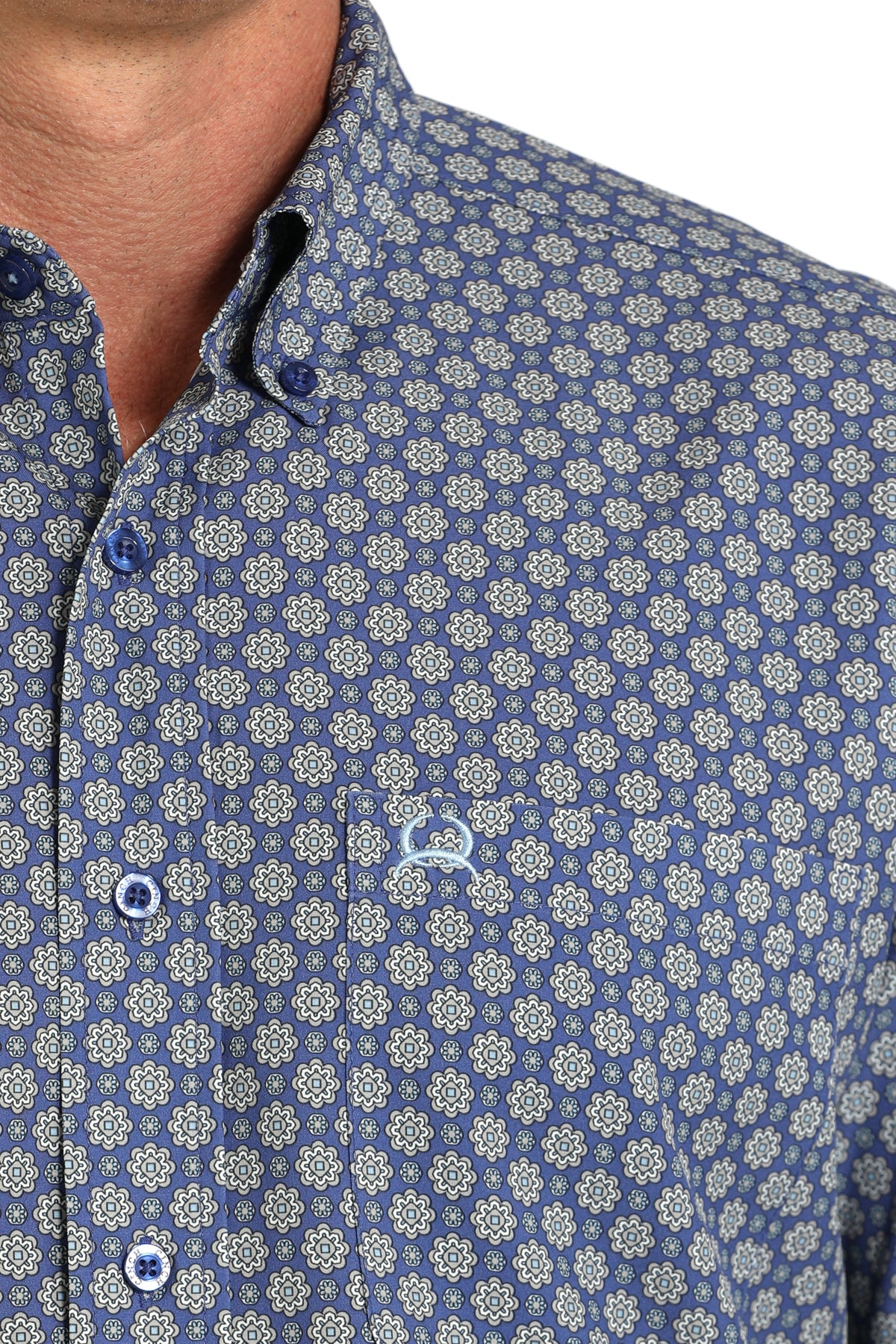 CINCH Men's Blue Print ARENAFLEX Button-Down Western Shirt