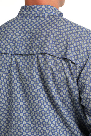 CINCH Men's Blue Print ARENAFLEX Button-Down Western Shirt