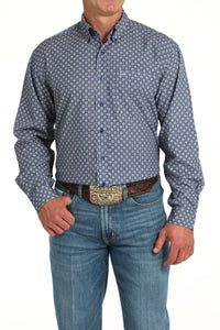 CINCH Men's Blue Print ARENAFLEX Button-Down Western Shirt