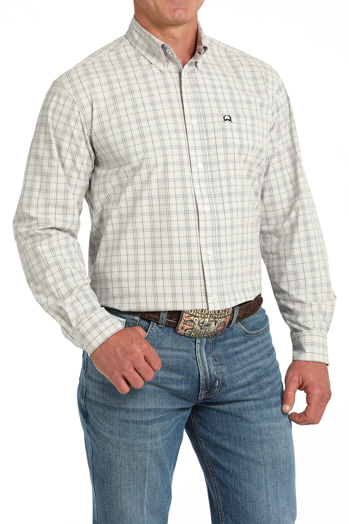 CINCH Men's White Print ARENAFLEX Button-Down Western Shirt