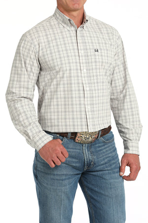 CINCH Men's White Print ARENAFLEX Button-Down Western Shirt