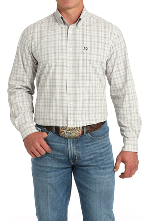 CINCH Men's White Print ARENAFLEX Button-Down Western Shirt