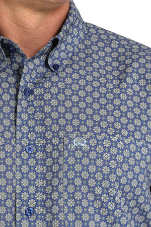 CINCH Men's Royal Blue S/S ARENAFLEX Button-Down Western Shirt