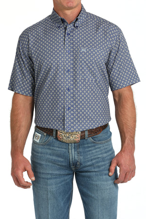CINCH Men's Royal Blue S/S ARENAFLEX Button-Down Western Shirt