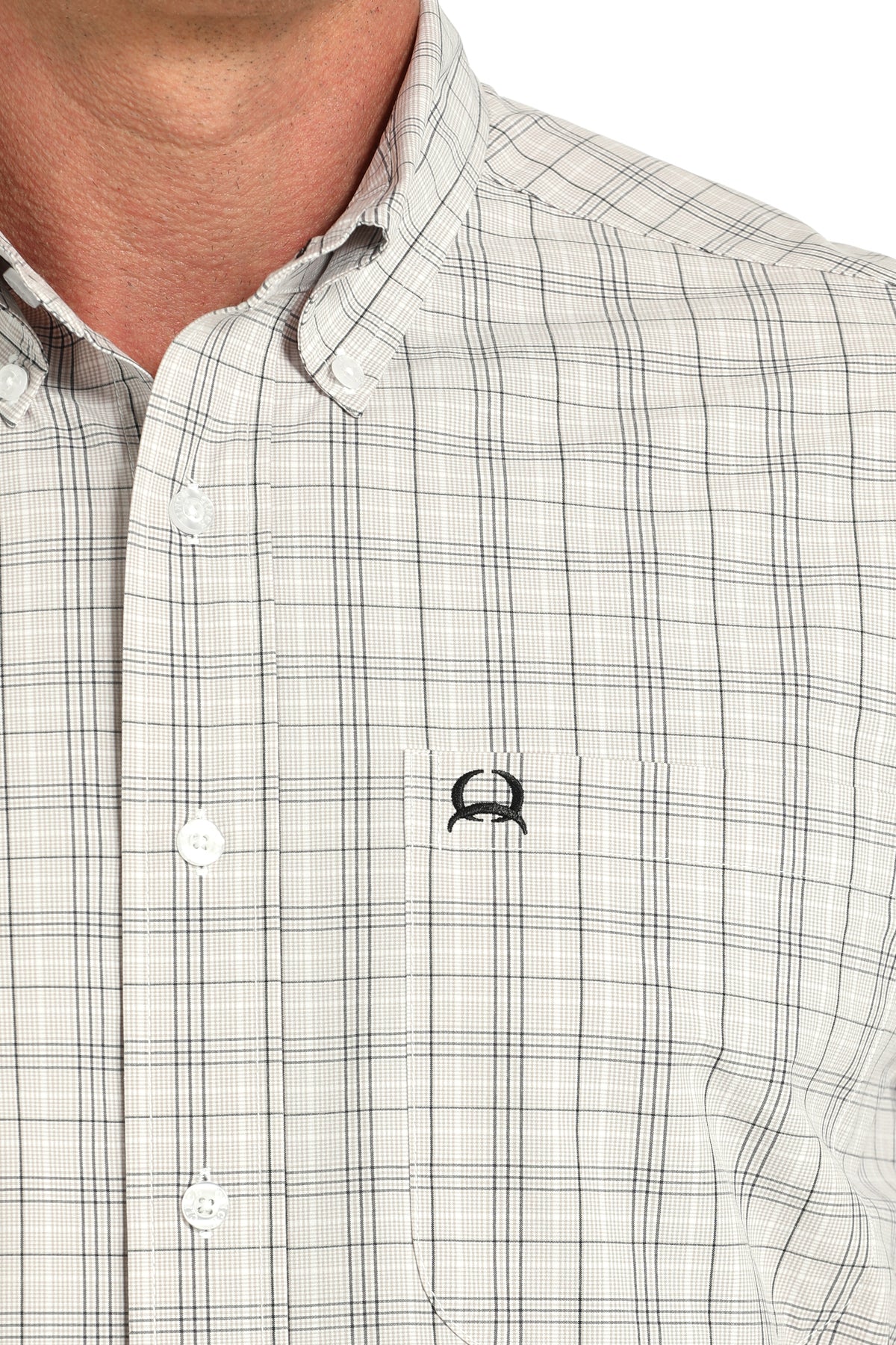 CINCH Men's White Plaid ARENAFLEX Button-Down Western Shirt