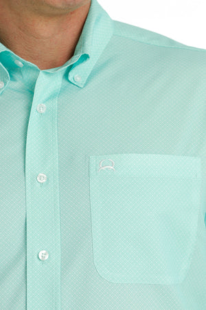 CINCH Men's ARENAFLEX Solid Mint Button-Down Western Shirt