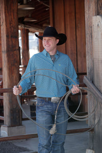 CINCH Men's Blue L/S ARENAFLEX Button-Down Western Shirt