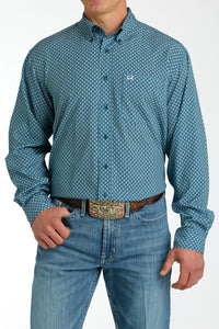 CINCH Men's Teal ARENAFLEX Button-Down Western Shirt