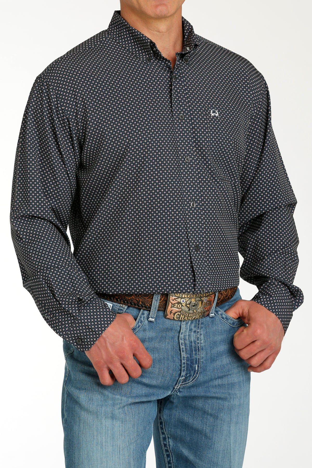 CINCH Men's Charcoal ARENAFLEX Button-Down Western Shirt