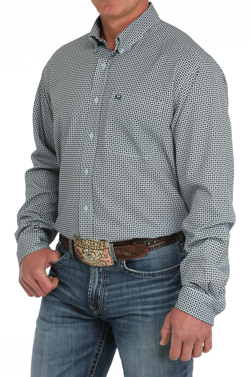 CINCH Men's ARENAFLEX Light Blue Button-Down Western Shirt